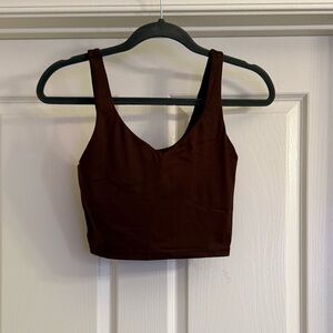 Aerie Brown Sleeveless Fitted Crop Tank, Women’s Size Small